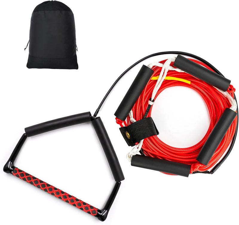 ASVAEVAS 75FT Wakeboard Rope and Handle, No Stretch Dyneema Wakeboard Tow Rope, 4 Sections Floating Water Ski Ropes for Wakeboarding, Waterskiing, Kneeboarding and Wakesurfing - Image 1